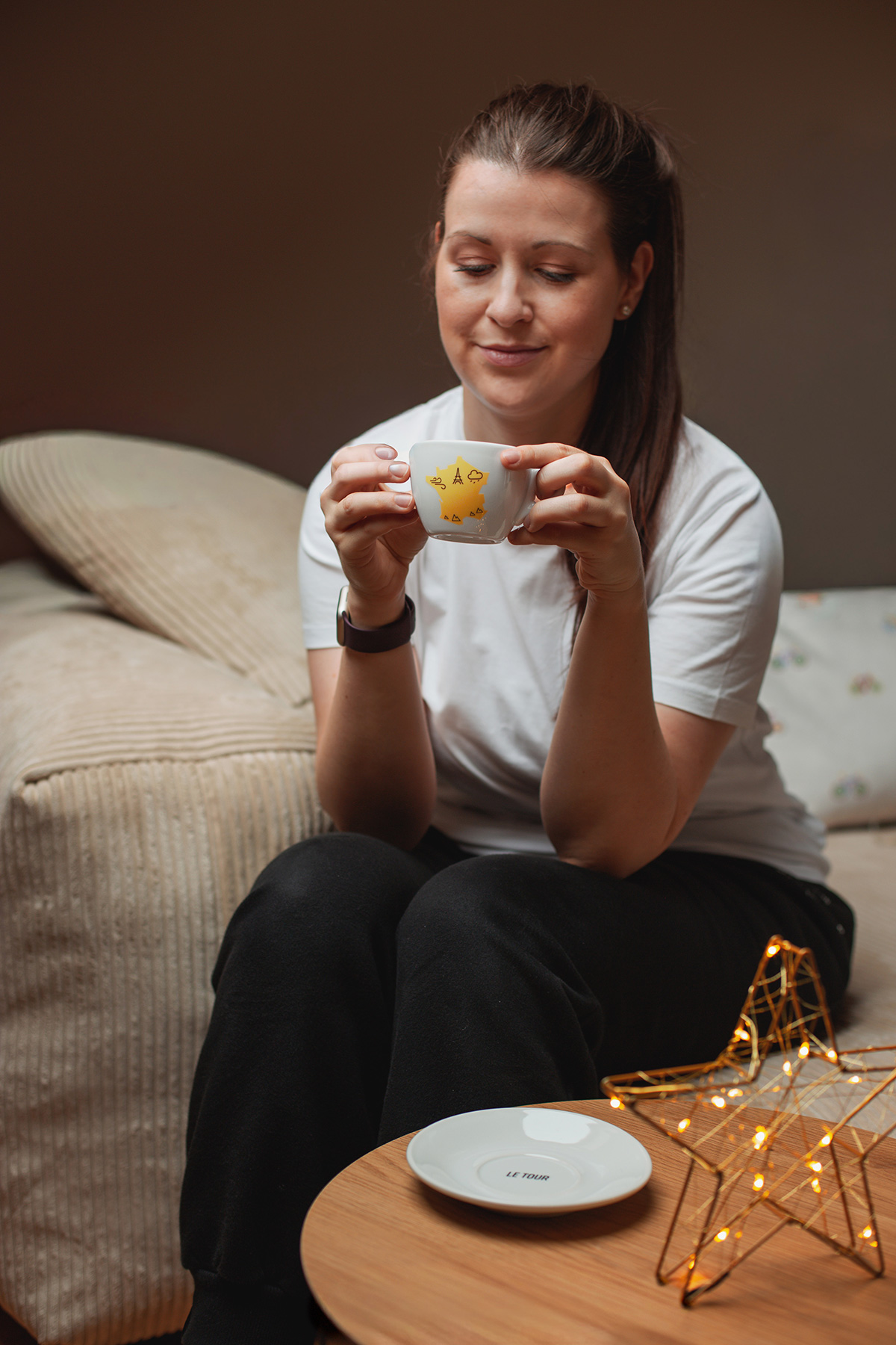 Cappuccino Tasse mit Tour de France Motiv von Cyclebean