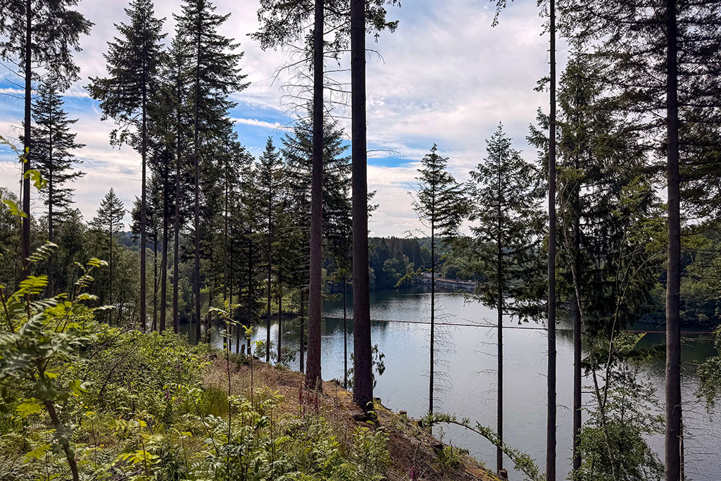 Blick auf den See von Robertville